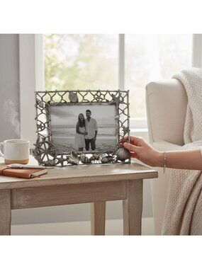 Home Studio Silver Metal Nautical 4x6 Photo Frame Shoreline Collection